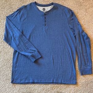 Weatherproof Men's Long Sleeve Blue Henley